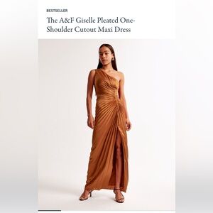 Abercrombie A&F Giselle Pleated One Shoulder Cutout Maxi Dress